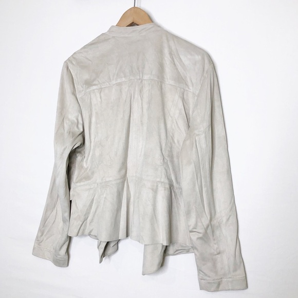 INC International concepts, tan faux suede Open closure waterfall jacket - Picture 7 of 10